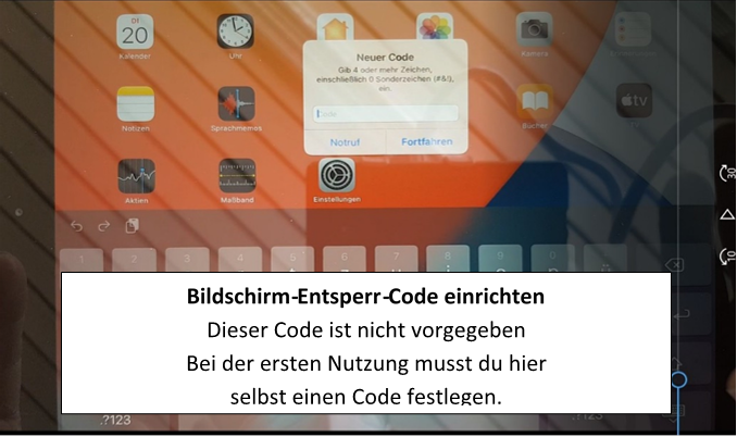 01 entsperrcode einrichten