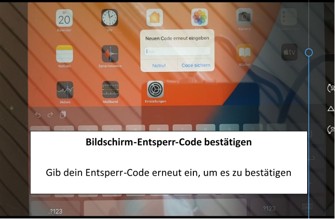 02 entsperrcode bestätigen